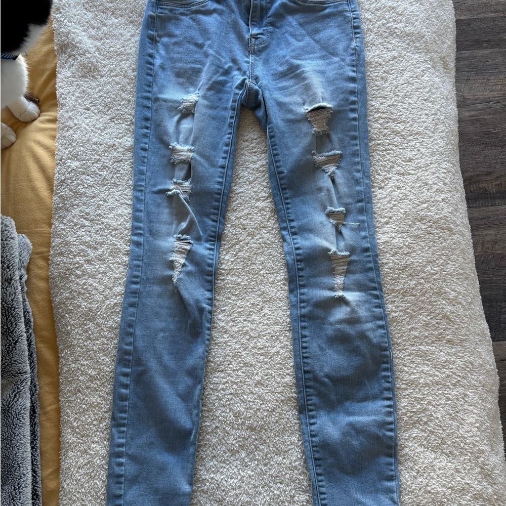 PacSun Light Blue Distressed Skinny Jeans
